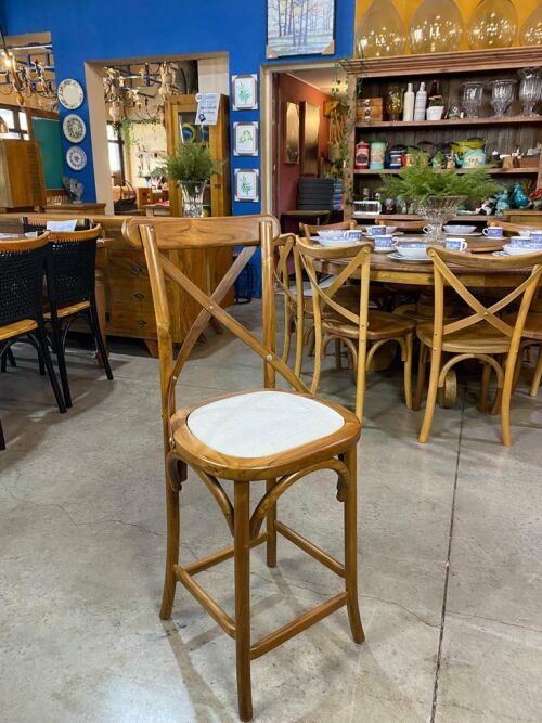 Imagem do produto Banqueta Paris Teca Assento Palha Sintética